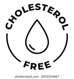 Cholesterol free icon. Zero fat badge. Trans fats free label. Low cholesterol vector illustration for product packaging logo, sign, symbol or emblem isolated.