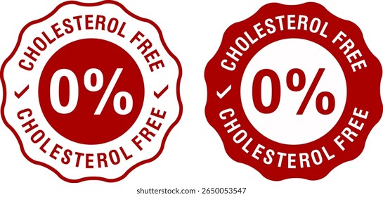 Cholesterol Free Logo – Vector Template Illustration for Healthy Product Labels