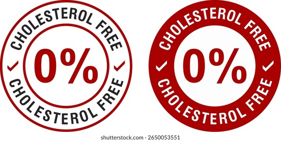 Cholesterol Free Logo – Vector Template Illustration for Healthy Product Labels