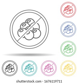Cholesterol-freies mehrfarbiges Set Symbol. Einfache dünne Linie, Vektorillustration von Gmo-Icons für i und ux, Website oder mobile Applikationen