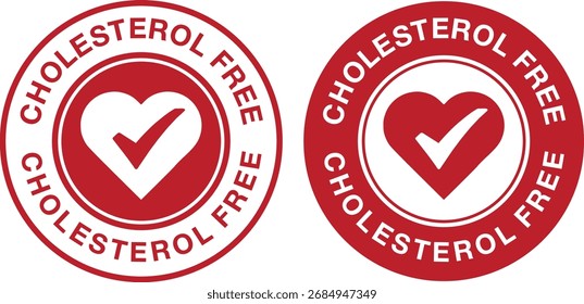Cholesterol Free Red Stamp Label Design | Healthy Heart Approved Food Product Certification