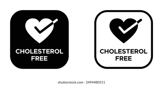 Cholesterol free vector signs. Cholesterol free vector illustrations