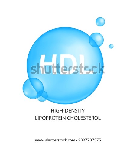 Cholesterol HDL type. Good cholesterin concept. High-density lipoprotein icon isolated on white background. Medical infographic. Vector illustration