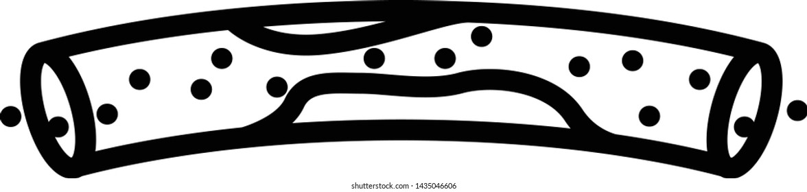 Cholesterol icon, artery blocked with cholesterol, vector line illustration
