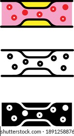Icono de colesterol, arteria bloqueada con colesterol, ilustración de línea vectorial