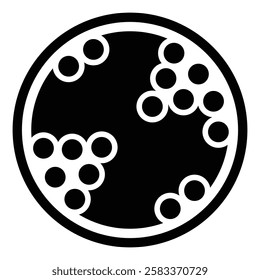 Cholesterol icon. Cholesterol vector icon in black and white colour for graphics design. Glyph vector illustration cholesterol isolated on white background.
