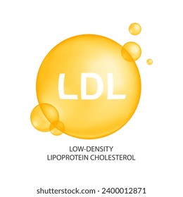Cholesterol LDL type. Bad cholesterin concept. Low density lipoprotein icon isolated on white background. Medical infographic. Vector illustration.