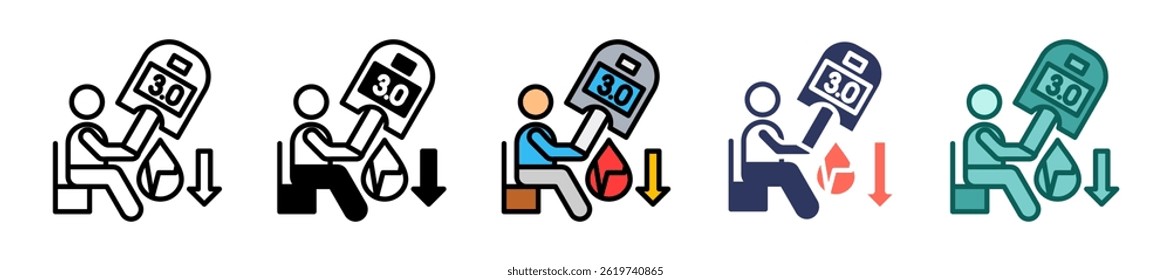 Cholesterol Level Icon multiple Vector Illustration