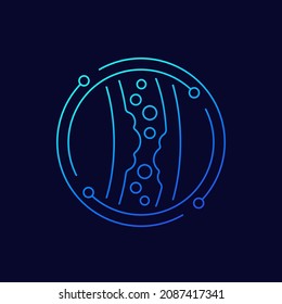 icono vector de línea de colesterol con arteria