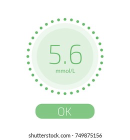 Cholesterol Meter app for smartphone or tablet. Vector illustration.