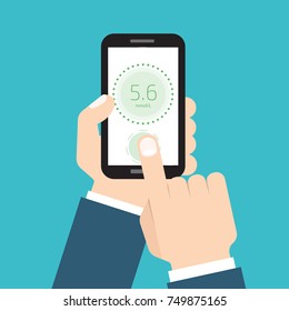 Cholesterol Meter app for smartphone or tablet. Vector illustration.