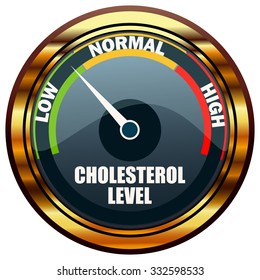 Cholesterol Meter Gauge, Vector Illustration.