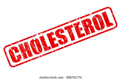 CHOLESTEROL red stamp text on white