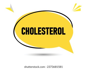 CHOLESTEROL speech bubble text. Hi There on bright color for Sticker, Banner and Poster. vector illustration.