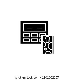 Cholesterol test black icon concept. Cholesterol test flat  vector symbol, sign, illustration.