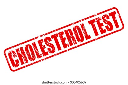CHOLESTEROL TEST red stamp text on white