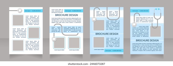 Importancia de las pruebas de colesterol diseño de folleto en blanco. Conjunto de Plantillas de póster de Vertical con espacio de copia vacío para texto. Colección de informes corporativos prefabricados. Páginas de papel de folleto editables