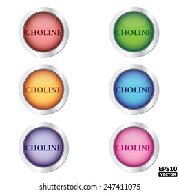 CHOLINE Button or icon for product and e-commerce. -eps10 vector