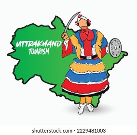 
Choliya Dance, Folk Dance of Kumaon, Uttarakhand choliya dance graphic abstract design.