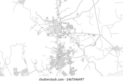 Choloma, Cortés, Honduras, bright outlined vector map with bigger and minor roads and streets created for infographic backgrounds.