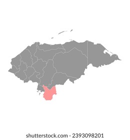 Choluteca department map, administrative division of Honduras. Vector illustration.