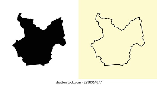 Choluteca map, Honduras, Americas. Filled and outline map designs. Vector illustration