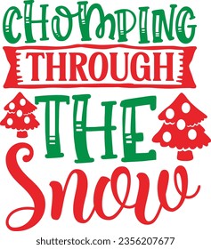 Chomping through the snow - Christmas design