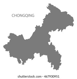 Chongqing China Map in grey