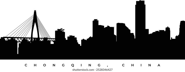 Ilustração da silhueta do horizonte de Chongqing