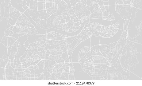 Chongqing map city poster, white and grey horizontal background vector map. Municipality area street map. Widescreen Chinese skyline panorama.