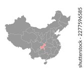 Chongqing municipality map, administrative divisions of China. Vector illustration.