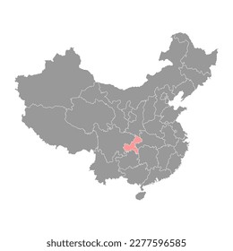 Mapa de la municipalidad de Chongqing, divisiones administrativas de China. Ilustración vectorial.