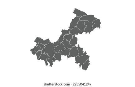 Chongqing Municipality map isolated on white background.for annual infographics report website layout.