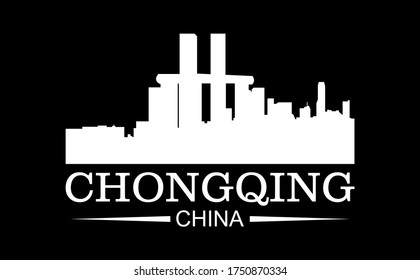 Chongqing,China.skyscraper and typography design in vector illustration