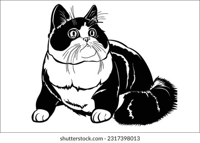 Chonk Cat - Delightful and adorable chonky cat illustration in EPS format. Perfect for capturing the lovable and cuddly charm of chubby cats in designs, logos, and branding