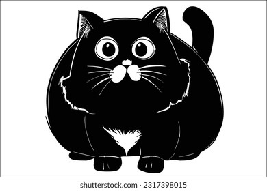 Chonk Cat - Delightful and adorable chonky cat illustration in EPS format. Perfect for capturing the lovable and cuddly charm of chubby cats in designs, logos, and branding