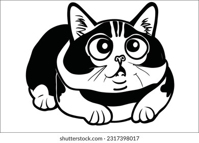 Chonk Cat - Delightful and adorable chonky cat illustration in EPS format. Perfect for capturing the lovable and cuddly charm of chubby cats in designs, logos, and branding