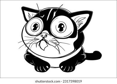 Chonk Cat - Delightful and adorable chonky cat illustration in EPS format. Perfect for capturing the lovable and cuddly charm of chubby cats in designs, logos, and branding