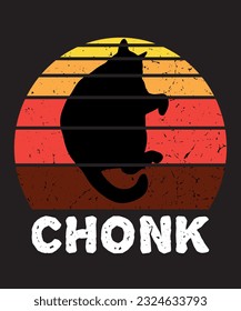 Chonk cat retro vintage t-shirt design