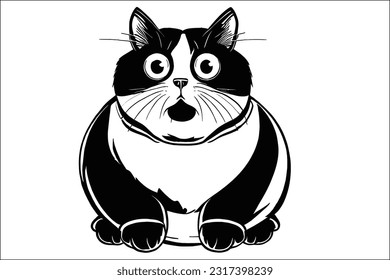 Chonk Cat - Whimsical and chubby feline illustration in EPS format. Ideal for adding a touch of charm and humor to designs, logos, and branding that celebrate the irresistibly plump and lovable nature