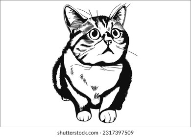 Chonk Cat - Whimsical and chubby cat illustration in EPS format. Perfect for capturing the adorable and humorous charm of round and fluffy cats in designs, logos, and branding