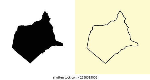 Chontales map, Nicaragua, Americas. Filled and outline map designs. Vector illustration