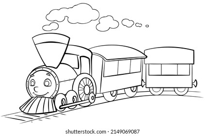 cartoon train drawing