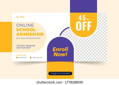 chool admission social media post banner design vector