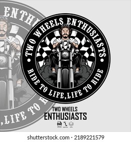 CHOOPER MOTORCYCLE ILLUSTRATION, READY FORMAT EPS 10