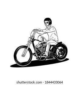 CHOOPER MOTORCYCLE  ILLUSTRATION READY TO USE FOR POSTER, BANER, T-SHIRT AND OTHERS, READY FORMAT EPS 10