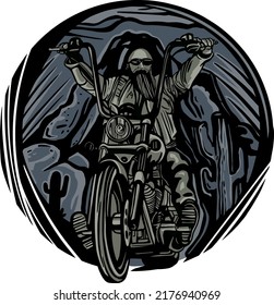 CHOOPER MOTORCYCLE ILLUSTRATION READY TO USE FOR POSTER, BANER, T-SHIRT AND OTHERS, 
