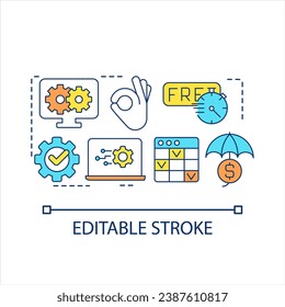Choose business tool concept icon. Free trial period. Time management. Optimize work process abstract idea thin line illustration. Isolated outline drawing. Editable stroke. Arial font used