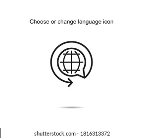 Choose or change language icon vector illustration graphic on background