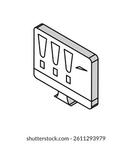 choose color lighting on computer screen isometric icon vector. choose color lighting on computer screen sign. isolated symbol illustration